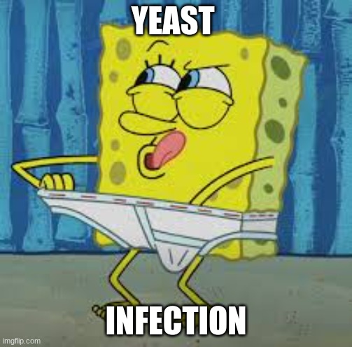 YEAST; INFECTION | image tagged in spongebob | made w/ Imgflip meme maker