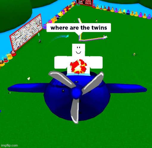 where are the twins | image tagged in memes,funny,roblox,cursed image,cursed roblox image,9/11 | made w/ Imgflip meme maker