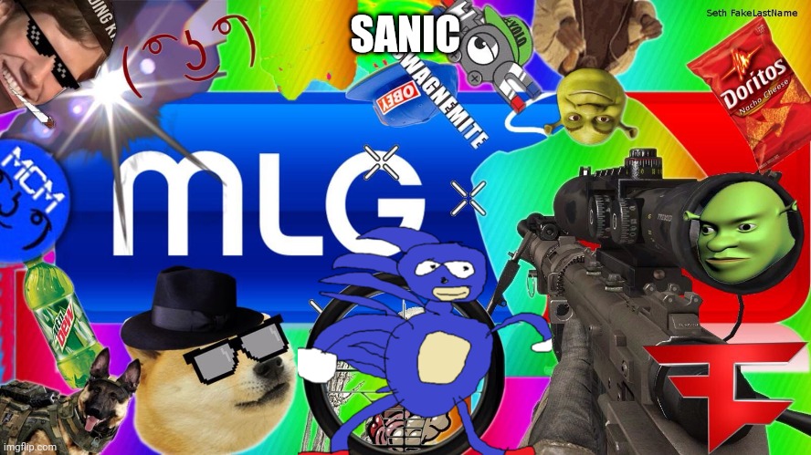 mlg | SANIC | image tagged in mlg | made w/ Imgflip meme maker
