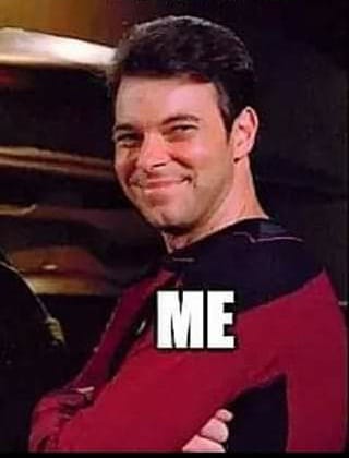 High Quality Riker Smiling Me Blank Meme Template