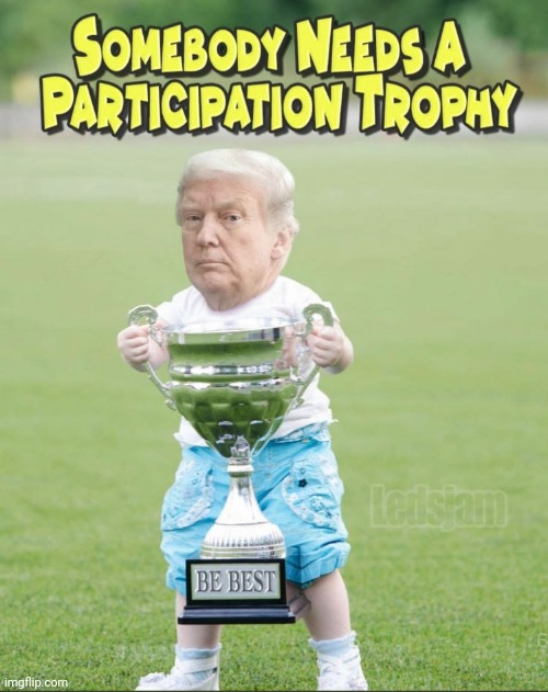 image tagged in trump,participation trophy | made w/ Imgflip meme maker