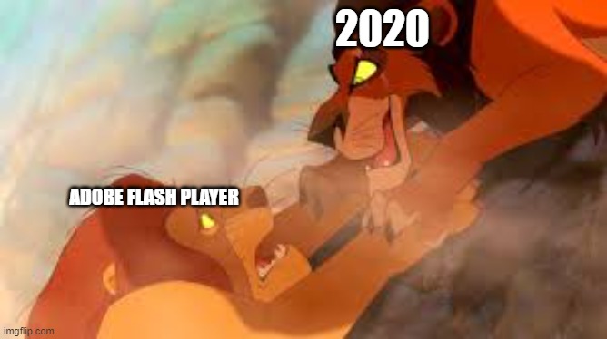 Rip | 2020; ADOBE FLASH PLAYER | image tagged in long live the king | made w/ Imgflip meme maker