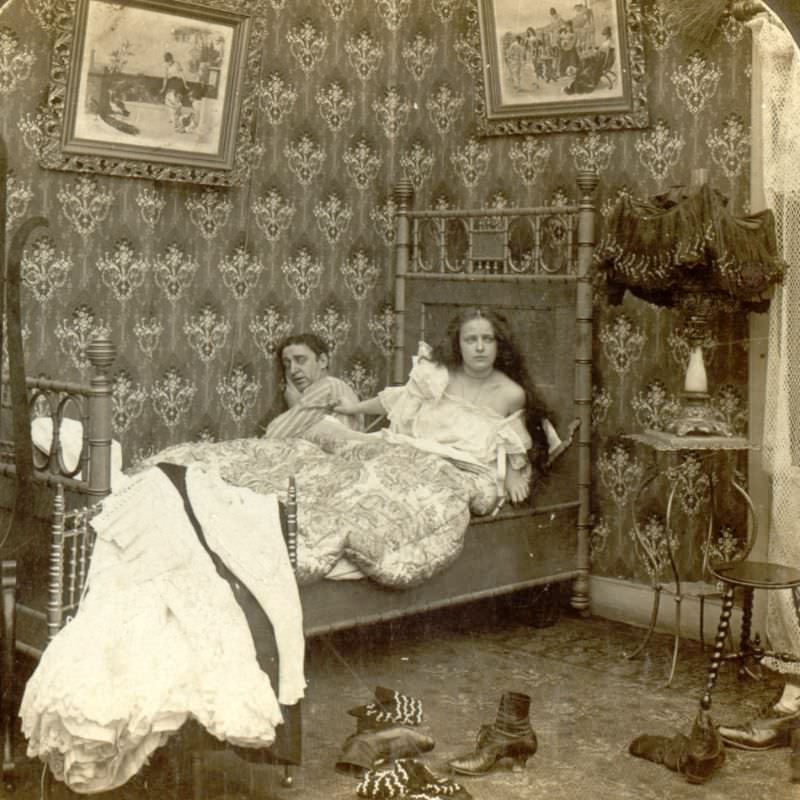 Victorian bed scene Blank Meme Template