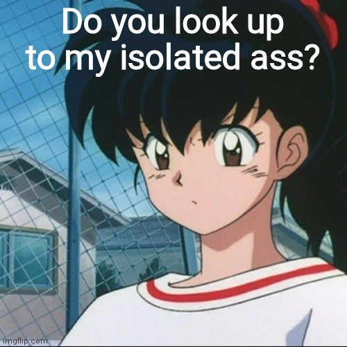 Please don't | Do you look up to my isolated ass? | image tagged in kagome has never seen such bullshit | made w/ Imgflip meme maker