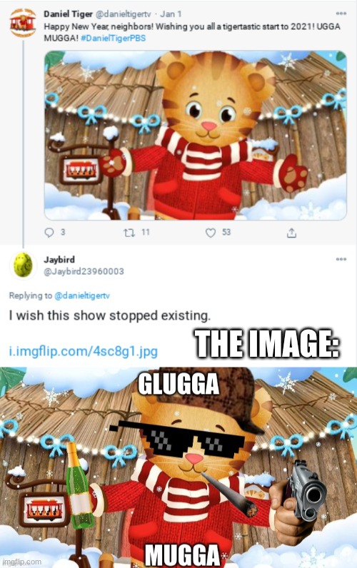 This show should not exist. | THE IMAGE: | image tagged in daniel tiger sucks | made w/ Imgflip meme maker