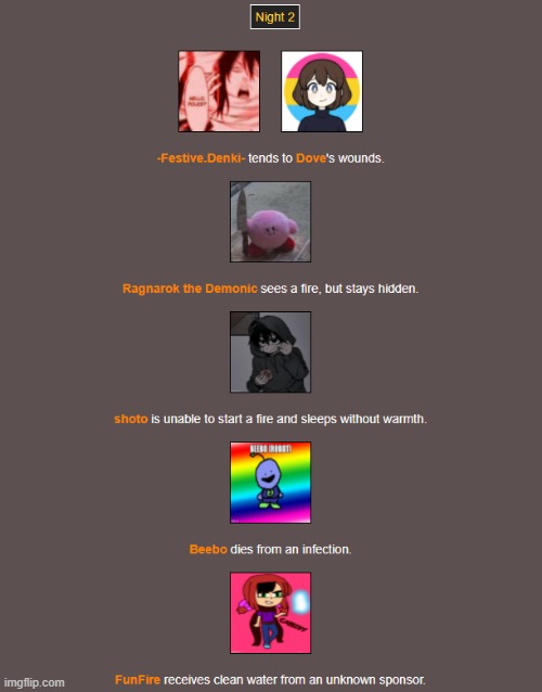 Night 2 (1) | image tagged in hunger games | made w/ Imgflip meme maker