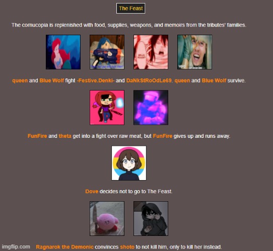 Night 2 (feast) | image tagged in hunger games | made w/ Imgflip meme maker