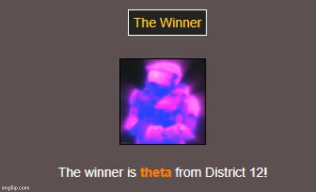 The winner | image tagged in hunger games,rvb | made w/ Imgflip meme maker