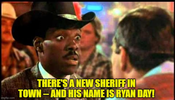 OSU beats Clemson | THERE'S A NEW SHERIFF IN TOWN -- AND HIS NAME IS RYAN DAY! | image tagged in ohio state buckeyes,clemson tigers sugar bowl | made w/ Imgflip meme maker