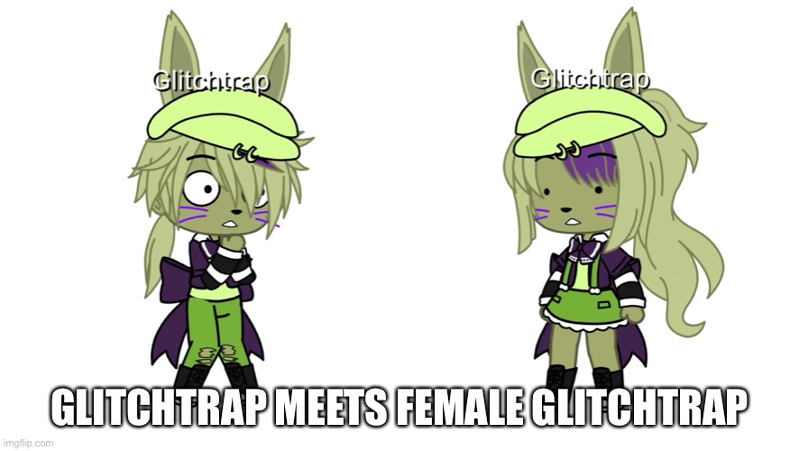 Yeet tell me what other genderbends u want | GLITCHTRAP MEETS FEMALE GLITCHTRAP | made w/ Imgflip meme maker