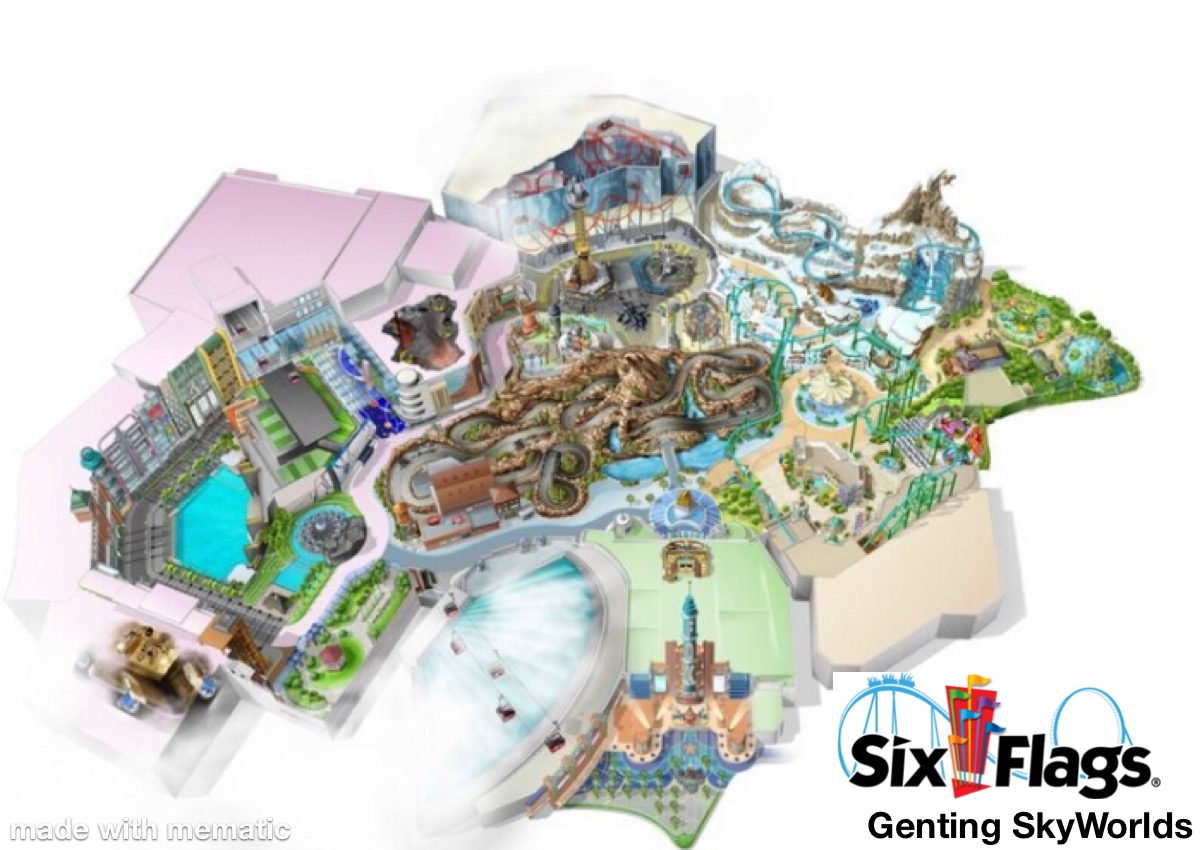 High Quality Six Flags Genting SkyWorlds Map Blank Meme Template