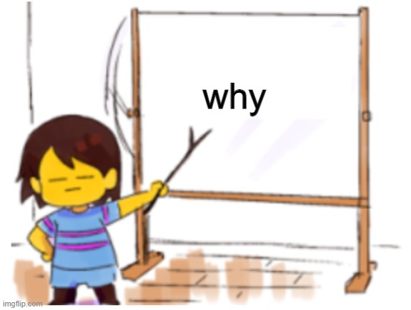 Frisk Sign | why | image tagged in frisk sign | made w/ Imgflip meme maker