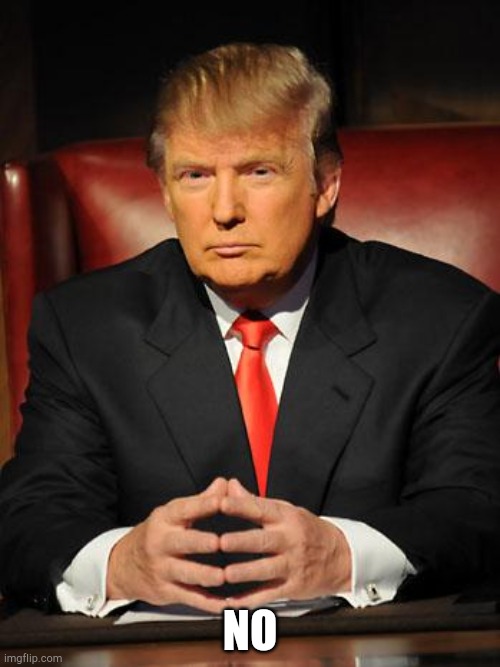 Serious Trump | NO | image tagged in serious trump | made w/ Imgflip meme maker