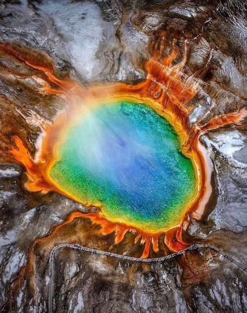 Grand Prismatic Spring, Yellowstone National Park | image tagged in awesome,pics,photography | made w/ Imgflip meme maker