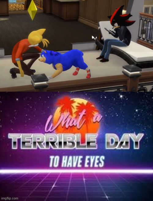 WTF IS THIS?! | image tagged in what a terrible day to have eyes,sonic the hedgehog,tails,shadow the hedgehog,memes | made w/ Imgflip meme maker
