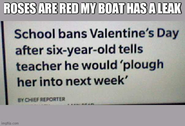 i know this already exists so dont say RePoSt in the comments | ROSES ARE RED MY BOAT HAS A LEAK | made w/ Imgflip meme maker