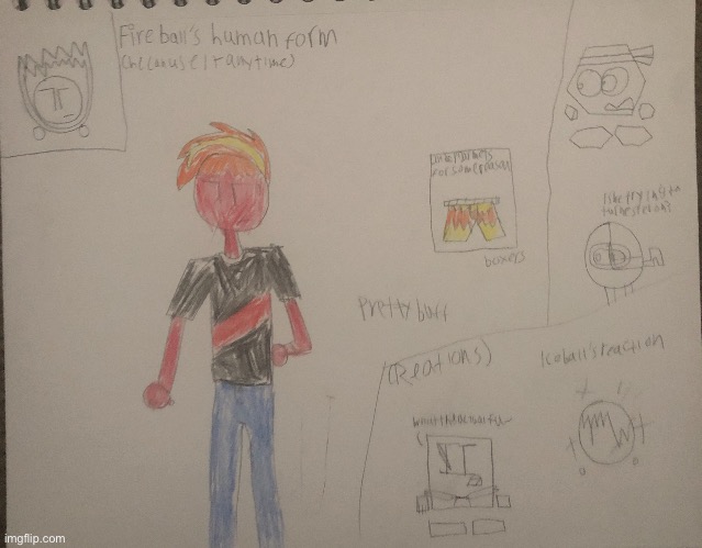 Here’s Fireball’s human form. | image tagged in fireball,ocs | made w/ Imgflip meme maker