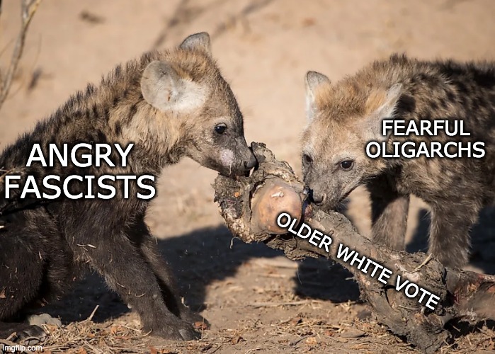 ANGRY FASCISTS OLDER WHITE VOTE FEARFUL OLIGARCHS | made w/ Imgflip meme maker