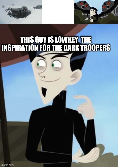 THIS GUY IS LOWKEY  THE INSPIRATION FOR THE DARK TROOPERS | image tagged in blank white template,wild kratts,star wars | made w/ Imgflip meme maker