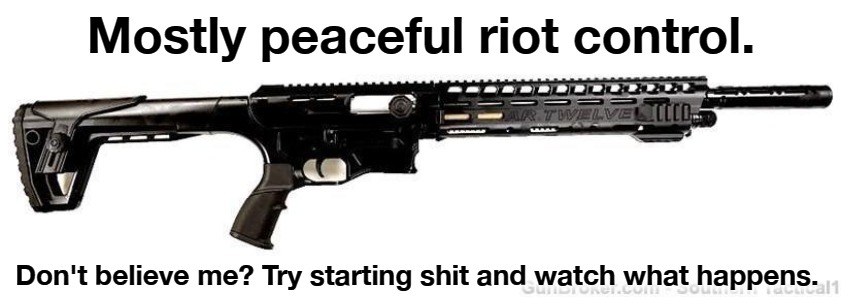 Mostly peaceful riot control | Mostly peaceful riot control. Don't believe me? Try starting shit and watch what happens. | image tagged in mostly peaceful riot control,dont start no shit and there will be no shit,rambo approved,mostly peaceful,2nd amendment | made w/ Imgflip meme maker