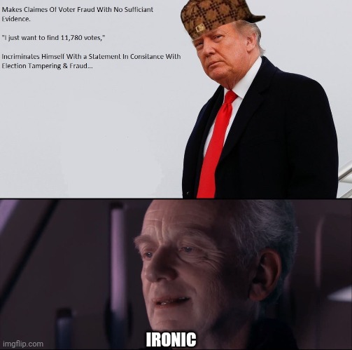 Thats not how it works Donnie | IRONIC | image tagged in palpatine ironic,donald trump,president trump,political humor,politicians | made w/ Imgflip meme maker
