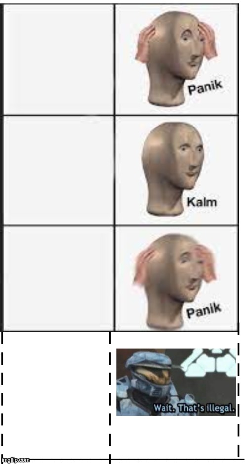 looks like we got a new template | image tagged in panik kalm panik wait that's illegal,memes | made w/ Imgflip meme maker