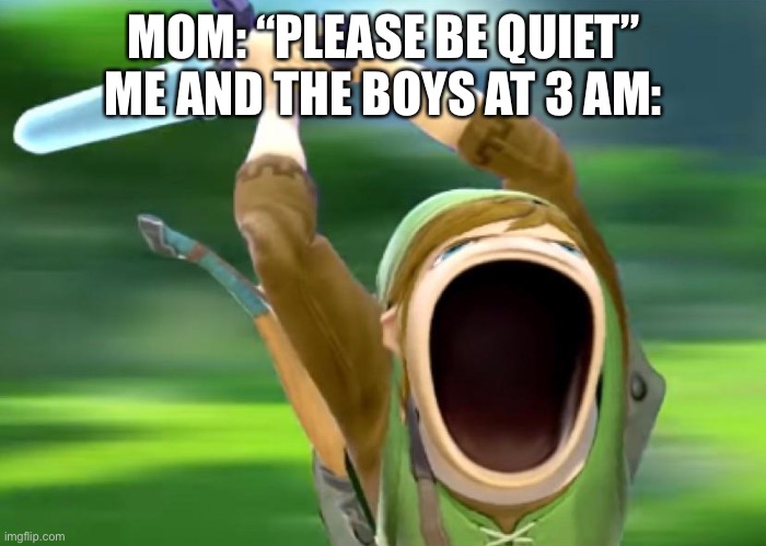 me and the BOYYYSS | MOM: “PLEASE BE QUIET”
ME AND THE BOYS AT 3 AM: | image tagged in fun,memes,funny memes,funny | made w/ Imgflip meme maker