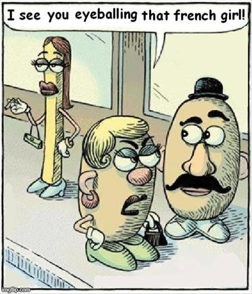 Busted... | image tagged in comics/cartoons,comics,mr potato head | made w/ Imgflip meme maker