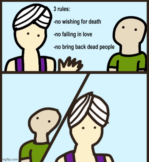 Link and Example in the comment section | image tagged in genie | made w/ Imgflip meme maker