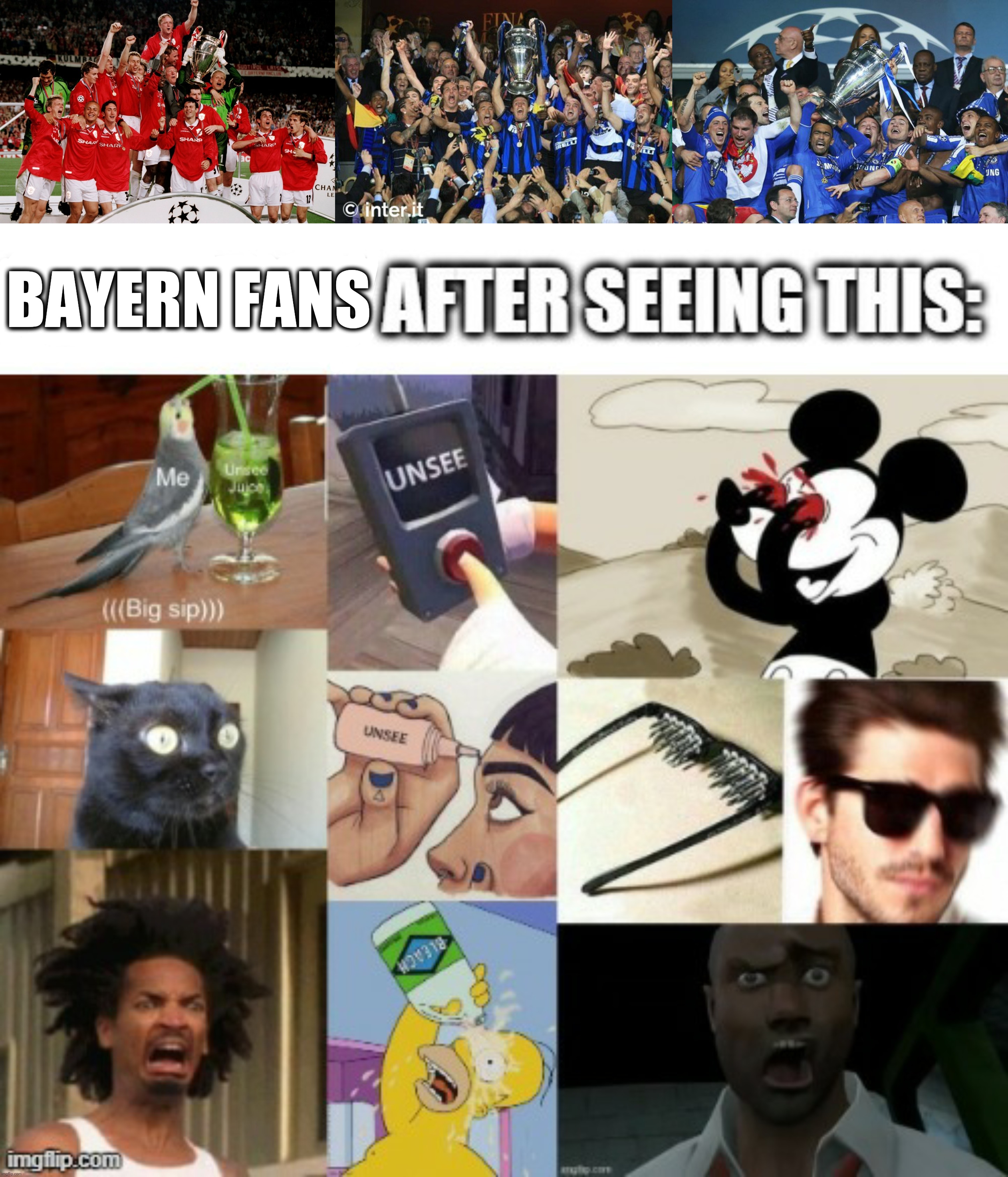 Ah shit, here we go again. | BAYERN FANS | image tagged in memes,champions league,bayern munich,manchester united,inter,chelsea | made w/ Imgflip meme maker
