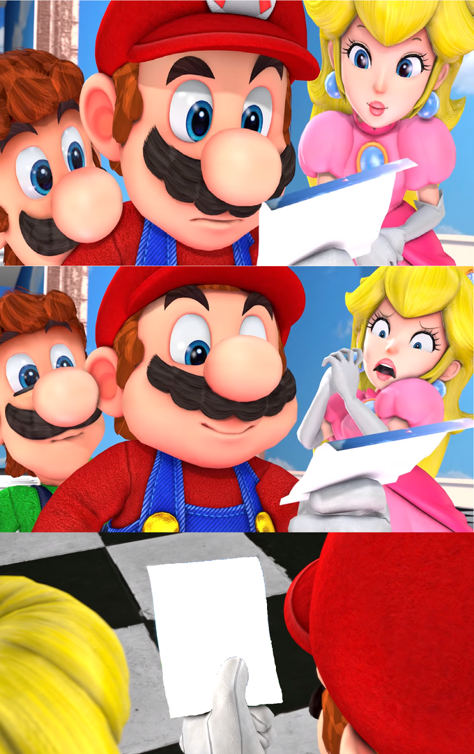 Super Mario Letter Blank Meme Template