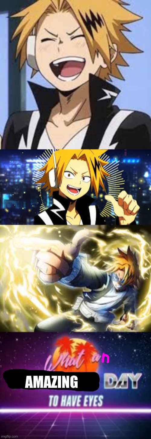 I'm not simping you are | AMAZING | image tagged in what a terrible day to have eyes,kaminari,is,cute | made w/ Imgflip meme maker