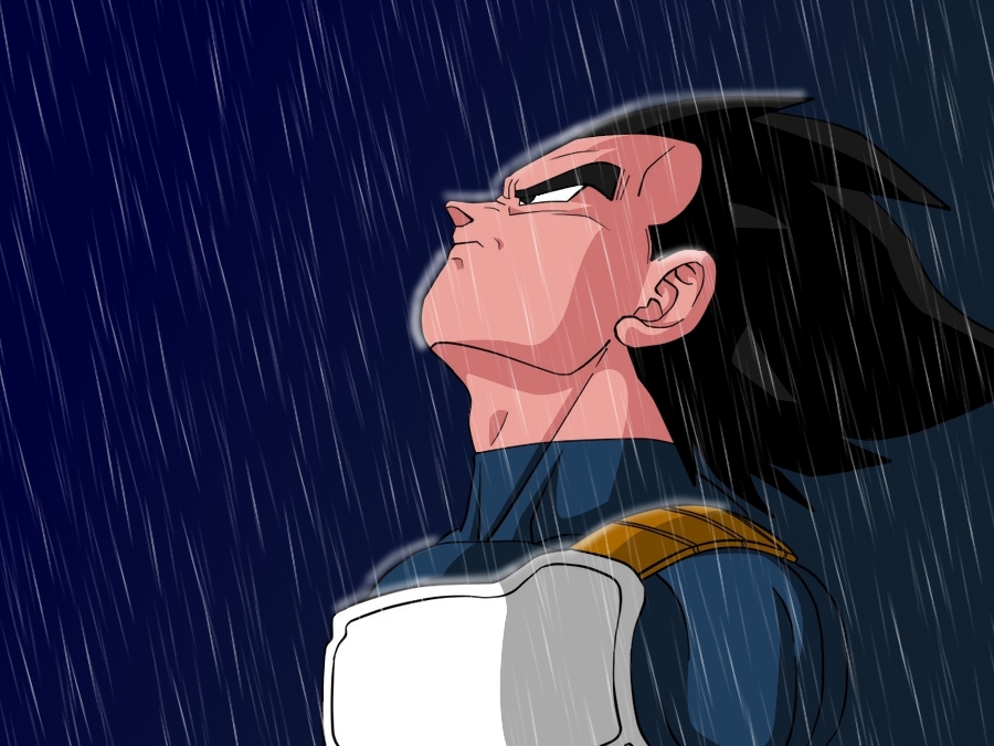 Vegeta Rain Blank Meme Template