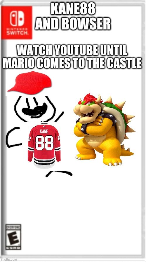 Millions will Sell! | KANE88 AND BOWSER; WATCH YOUTUBE UNTIL MARIO COMES TO THE CASTLE | image tagged in blank switch game | made w/ Imgflip meme maker