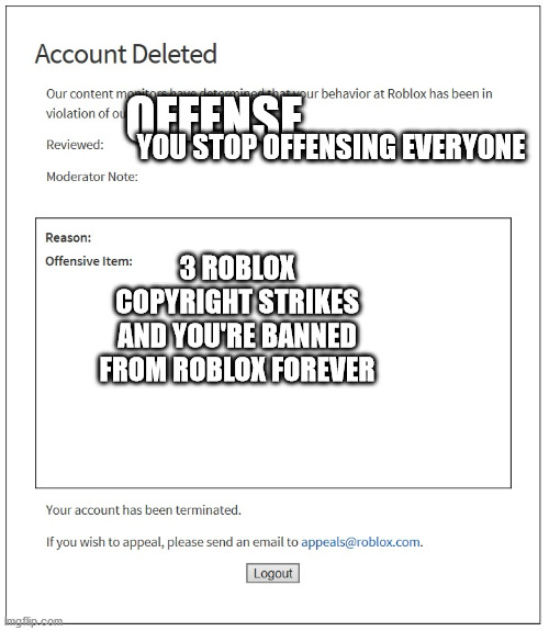 New Roblox Ban - Imgflip