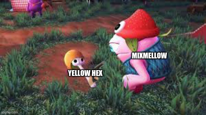 Bugsnax | MIXMELLOW; YELLOW HEX | image tagged in bugsnax | made w/ Imgflip meme maker