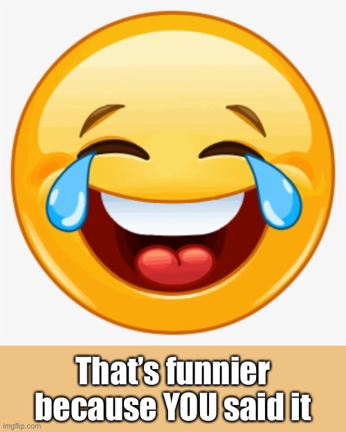 That’s funnier because YOU said it | made w/ Imgflip meme maker