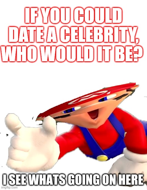 I'm not saying my answer until I get some comments on this. | IF YOU COULD DATE A CELEBRITY, WHO WOULD IT BE? | image tagged in smg4,celebrity,celebrities | made w/ Imgflip meme maker