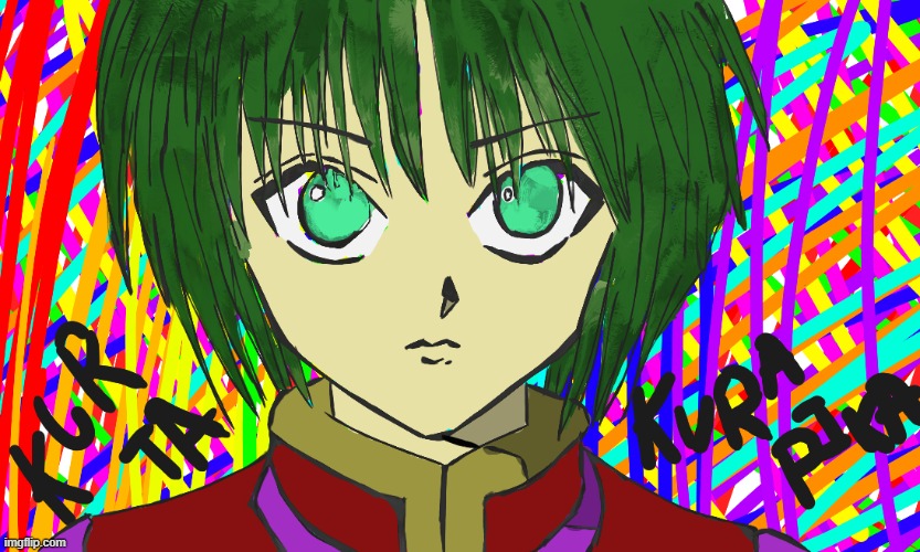 a recolor of kurapika kurta (traced from the manga) | made w/ Imgflip meme maker