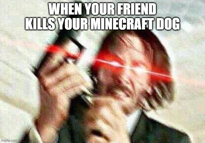 John Wick | WHEN YOUR FRIEND KILLS YOUR MINECRAFT DOG | image tagged in john wick | made w/ Imgflip meme maker