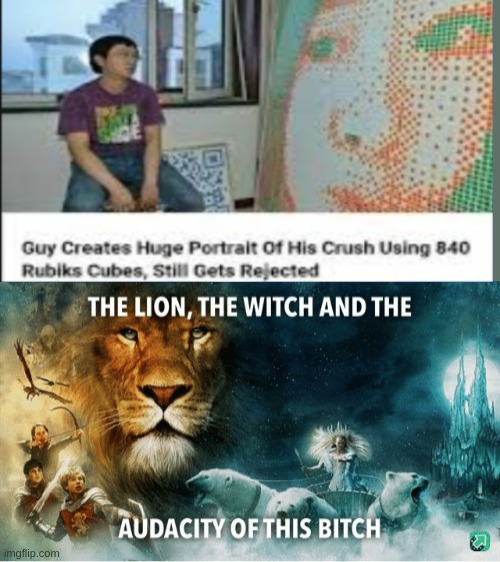 image tagged in the lion the witch and the audacity of this bitch | made w/ Imgflip meme maker