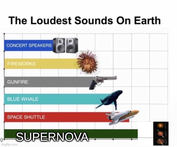 Loudest things | SUPERNOVA | image tagged in loudest things,so true | made w/ Imgflip meme maker