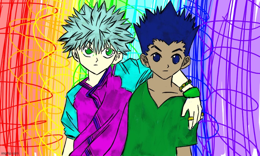 two bros chillin in a recolor 0 feet apart cause they're pretty gay | made w/ Imgflip meme maker