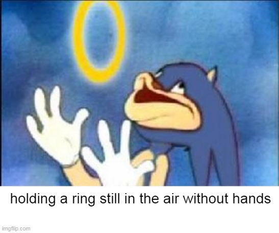 derp | holding a ring still in the air without hands | image tagged in sonic derp | made w/ Imgflip meme maker