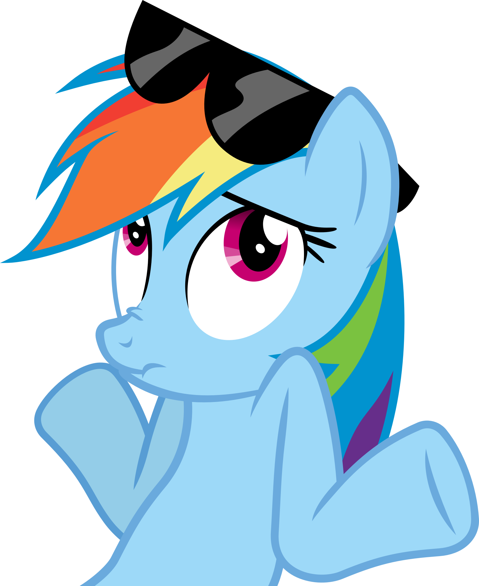 High Quality Shrugged Rainbow Dash (MLP) Blank Meme Template