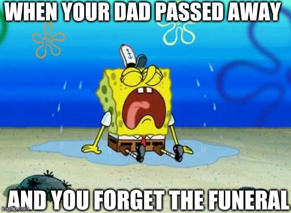 WHEN YOU FORGET THE FUNERAL | WHEN YOUR DAD PASSED AWAY; AND YOU FORGET THE FUNERAL | image tagged in memes | made w/ Imgflip meme maker