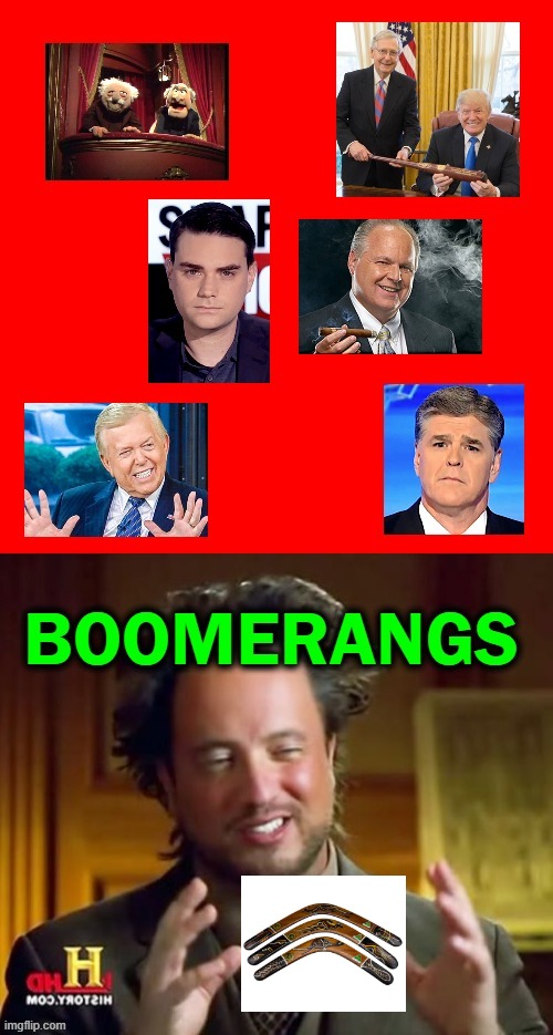 Boomerangs | image tagged in ok boomer,conservatives | made w/ Imgflip meme maker