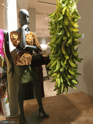 Banana Republican | image tagged in gifs,fashion,window design,anthropologie,banana republican | made w/ Imgflip images-to-gif maker