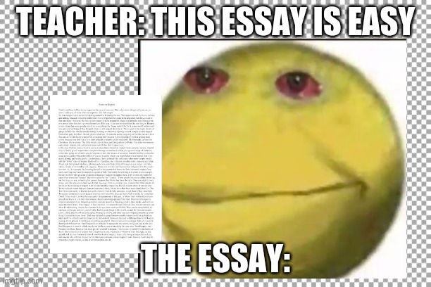 AAAAAAAAAAAAAAAAAAAAAAAAAAAAAAAAAAAAAAAAAAA | TEACHER: THIS ESSAY IS EASY; THE ESSAY: | image tagged in school | made w/ Imgflip meme maker