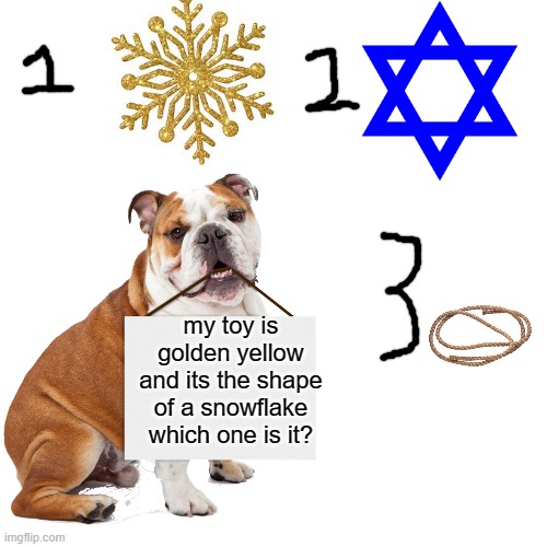 my toy is golden yellow and its the shape of a snowflake which one is it? | image tagged in riddles and brainteasers,riddle | made w/ Imgflip meme maker